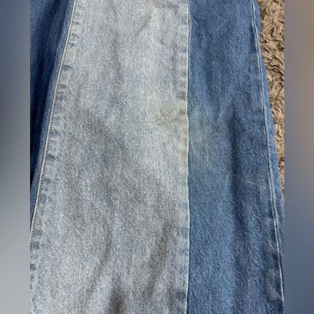 Girls’ Old Navy Two-Tone Baggy Wide Leg Jeans Size 18 VGUC